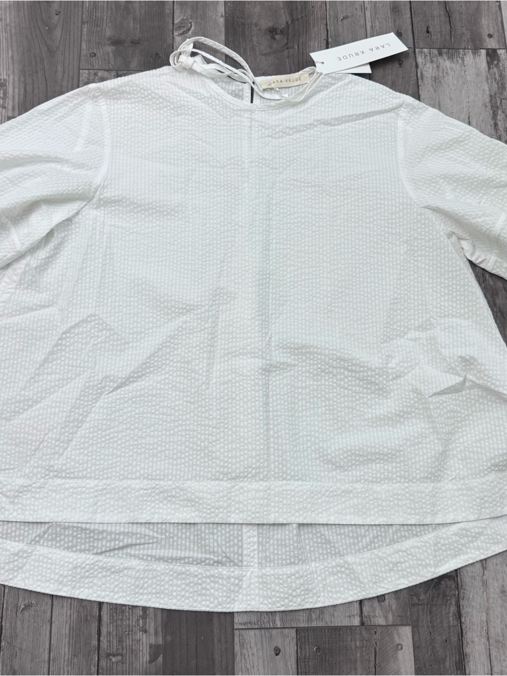 LARA KRUDE Millie Oversized Seersucker Lagenlook White Italian Cotton New NWT - Picture 4 of 12
